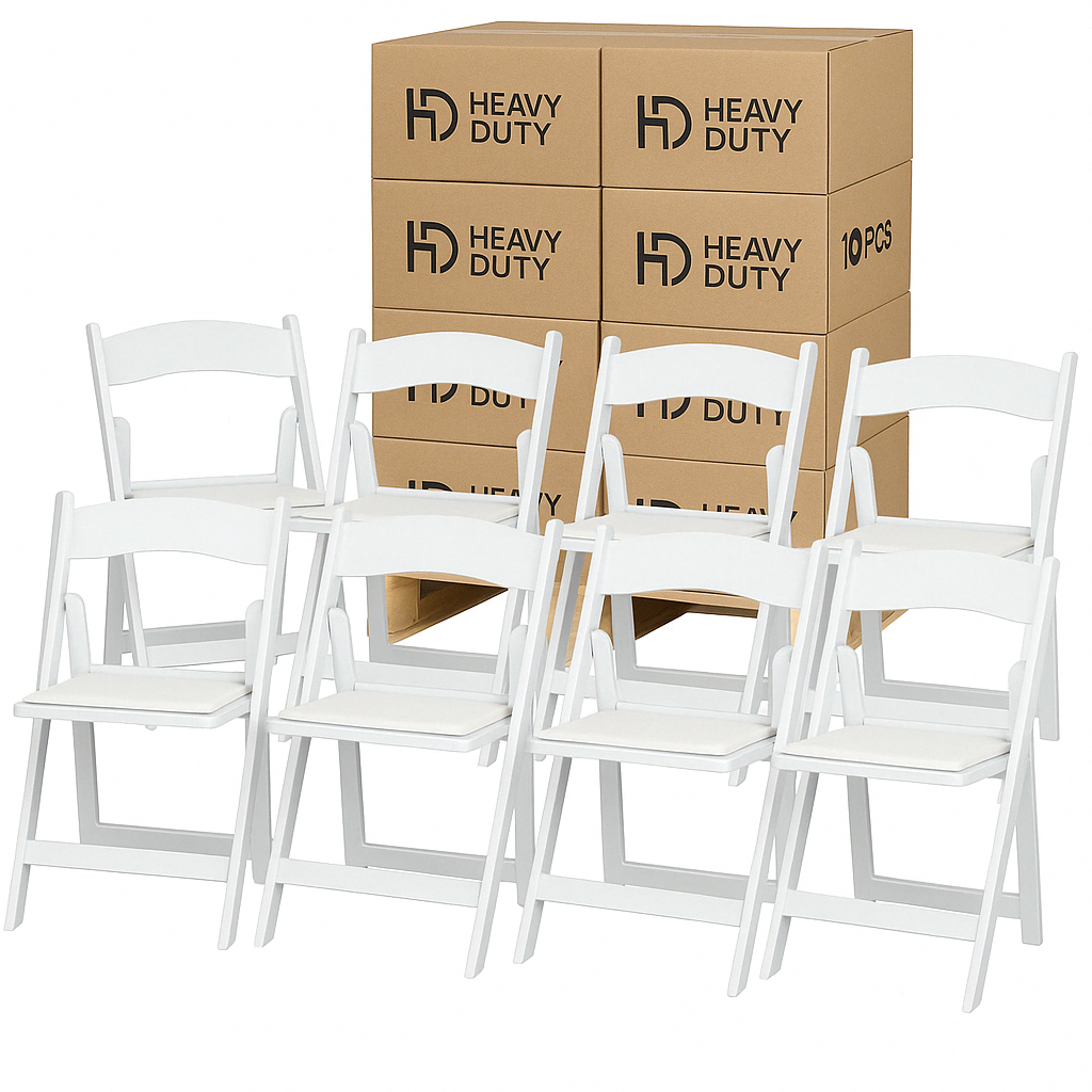 Heavy-Duty White Folding Resin Chair – Pallet of 108 Chairs