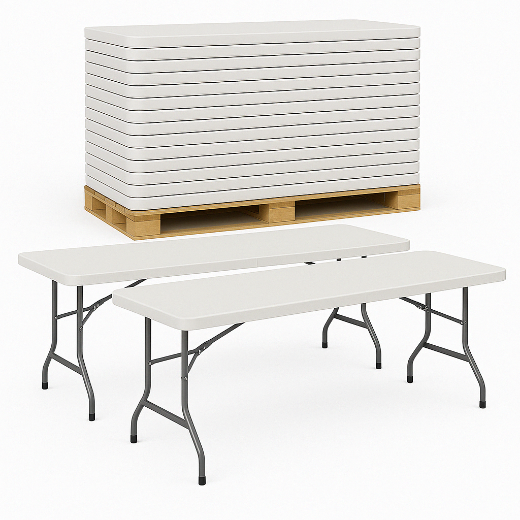 6ft Heavy Duty Plastic Table - Pallet of 20 Tables
